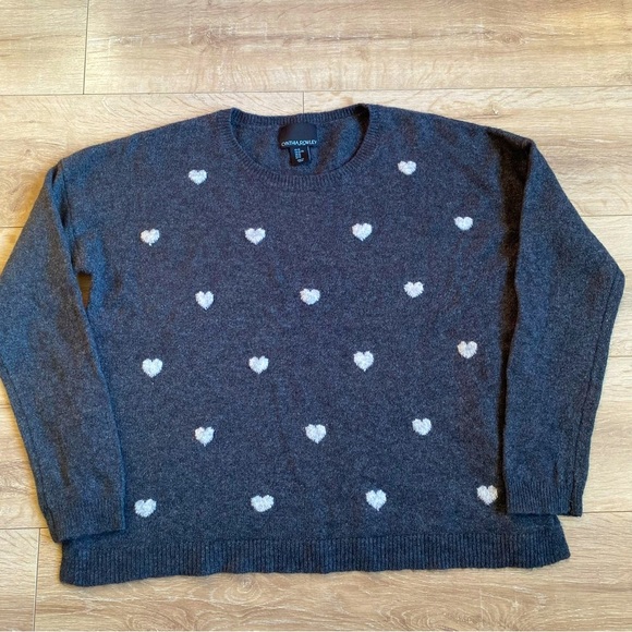 Cynthia Rowley sweater hearts soft wool blend sweater XL - Picture 4 of 10